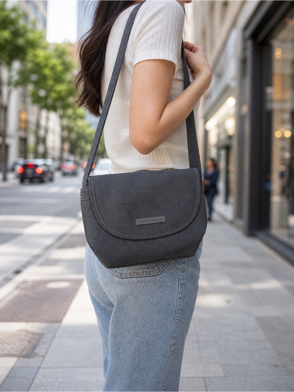 Monopoly Dark Gray Voyaging Messenger Bag Crossbody Travel Bag